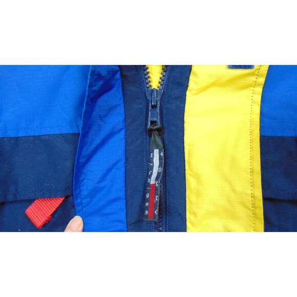 Vintage Tommy Hilfiger Mens Ski Jacket Size XXL Fleece Hooded Flag Logo Blue 2XL - Picture 11 of 16
